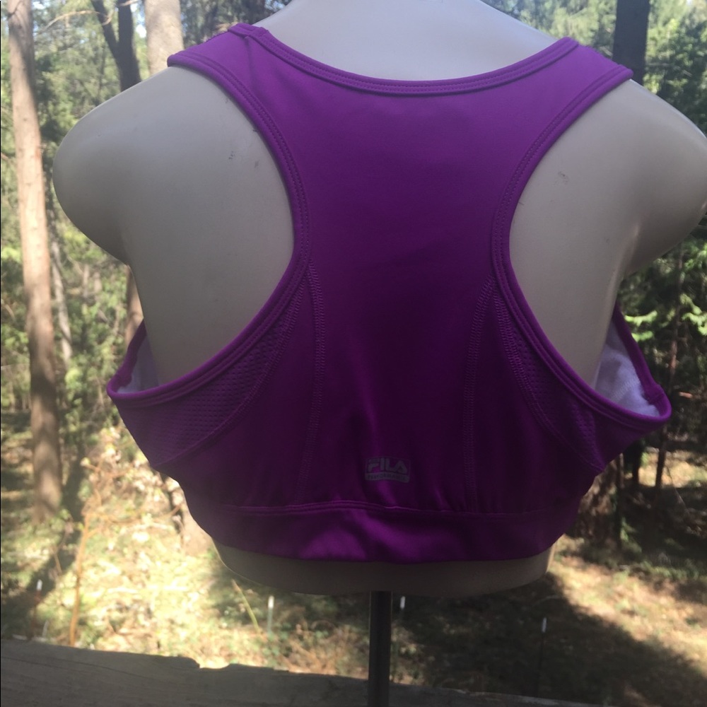 Fila spandex  racerback sports bra in raspberry,free shipping always - Picture 10 of 11